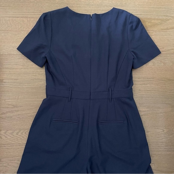 Club Monaco Wool Blend Women's Navy Wide Leg Jumpsuit Size 10 - Picture 6 of 10